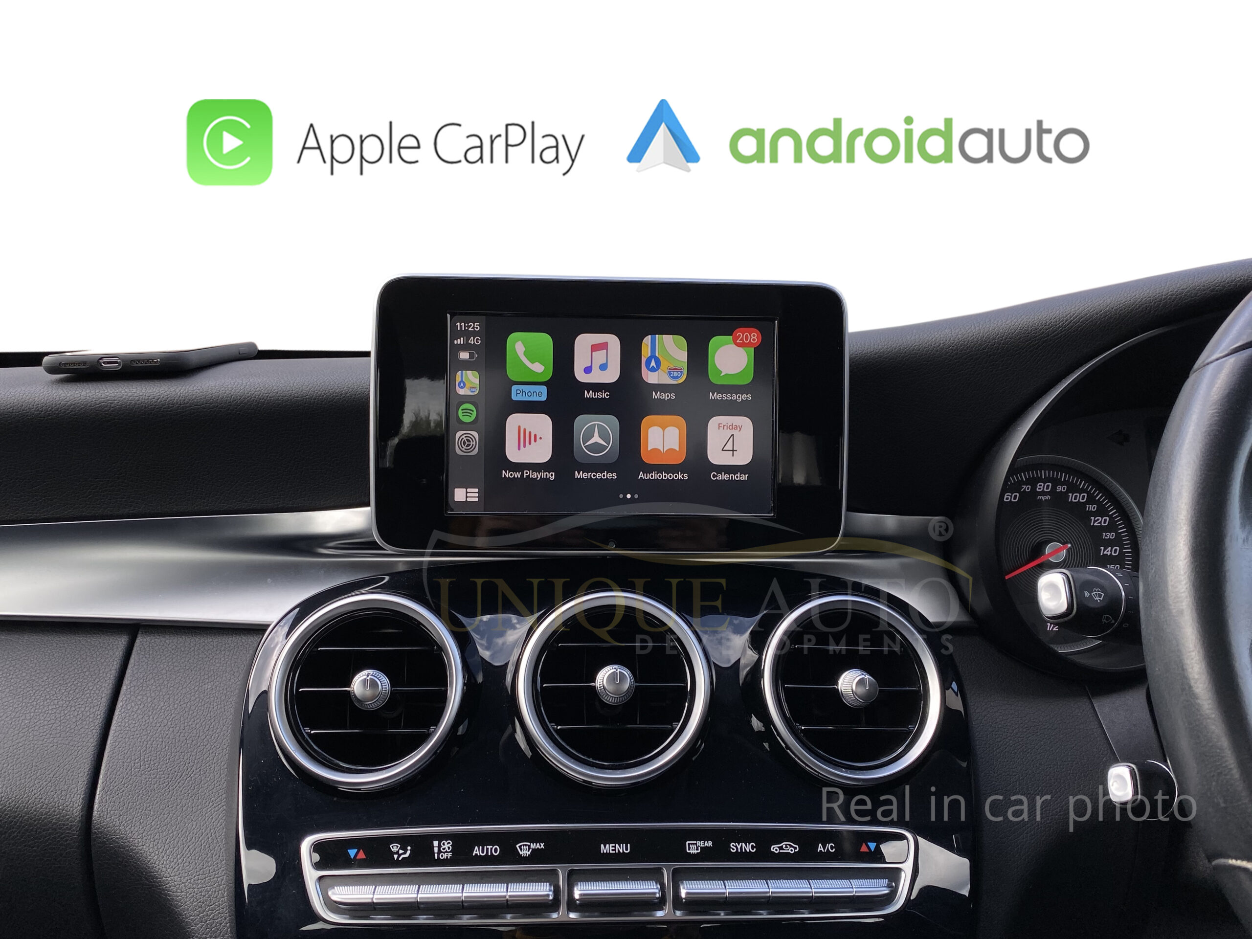Auto Car Adapter USB-C Wired To Wireless Carplay for Android Auto (B)